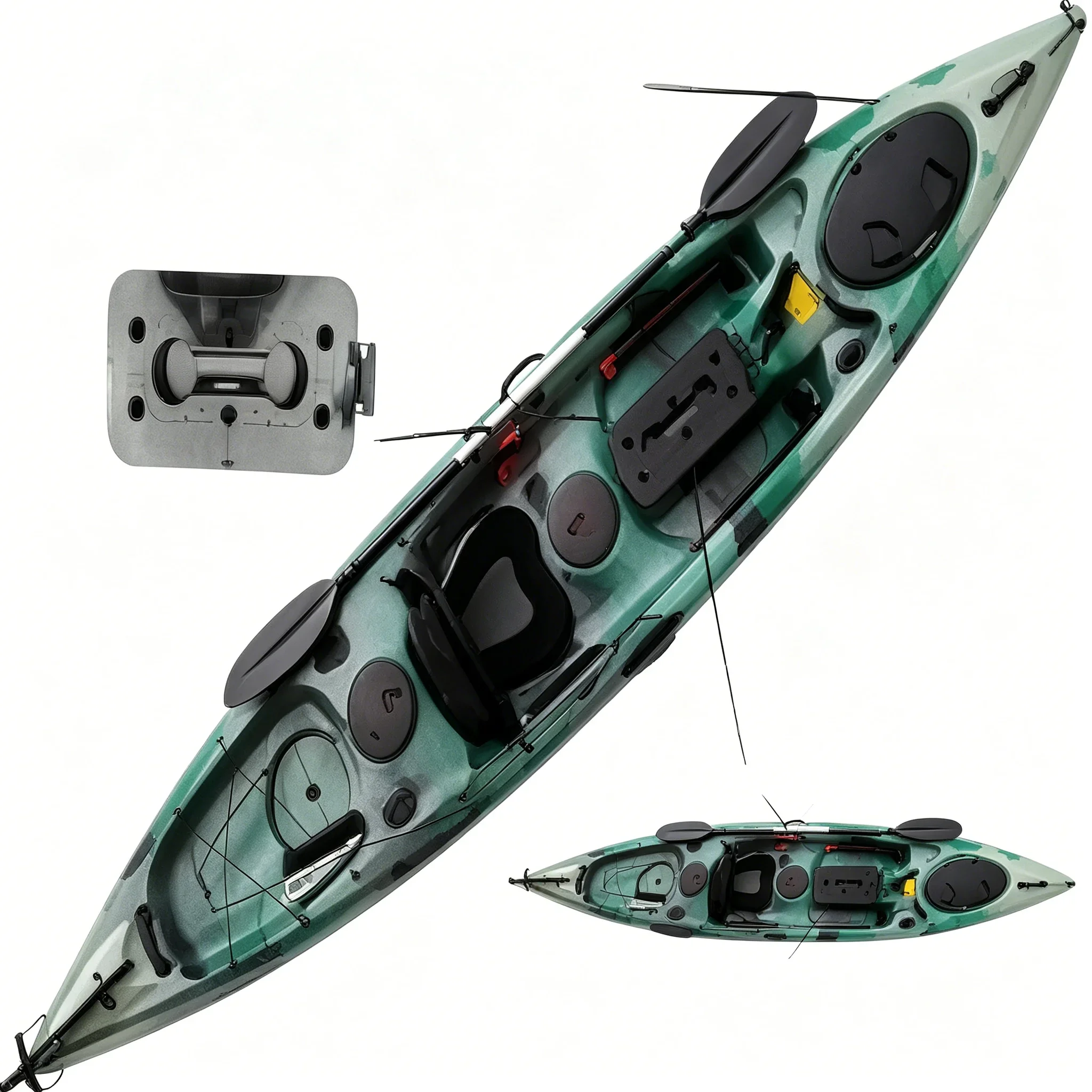 Caiaque de pesca individual, c - Fishing Kayak Rod Holder avaliação e preço